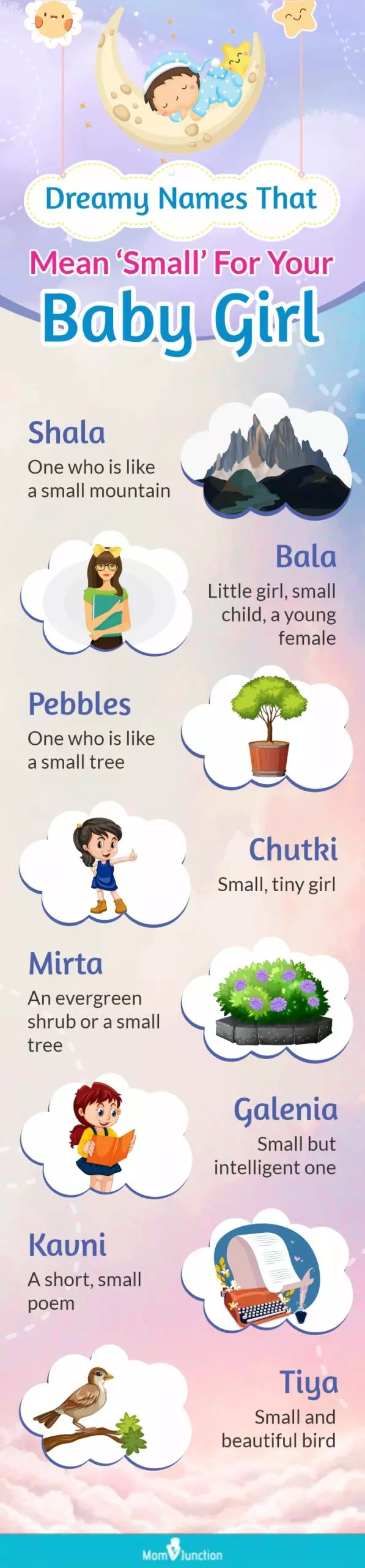 dreamy names that mean small for your baby girl (infographic)