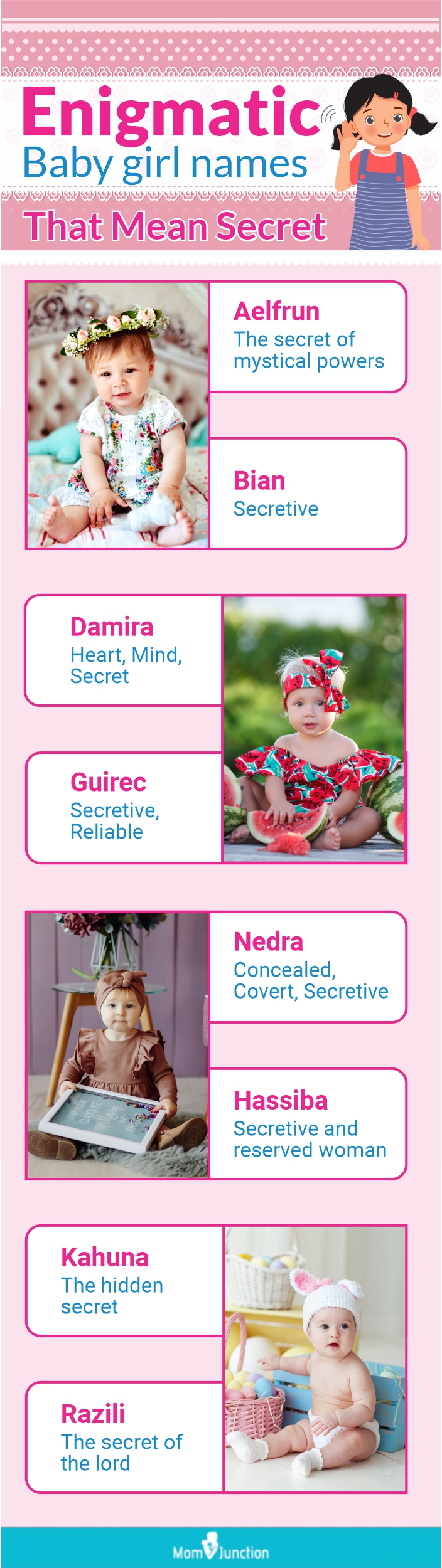 enigmatic baby girl names that mean secret(infographic)