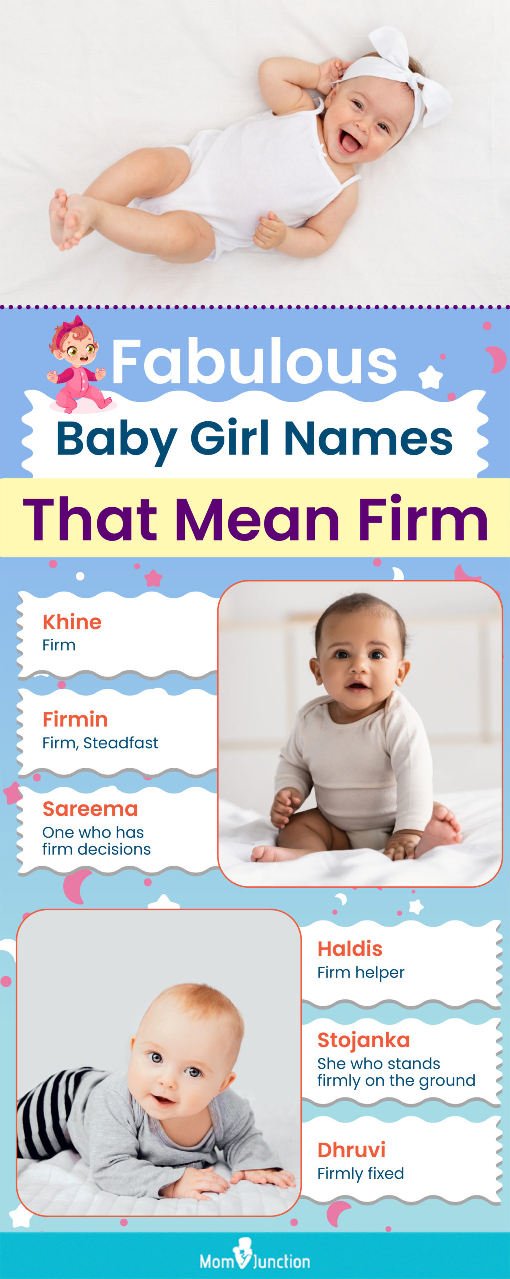 fabulous baby girl names that mean firm (infographic)