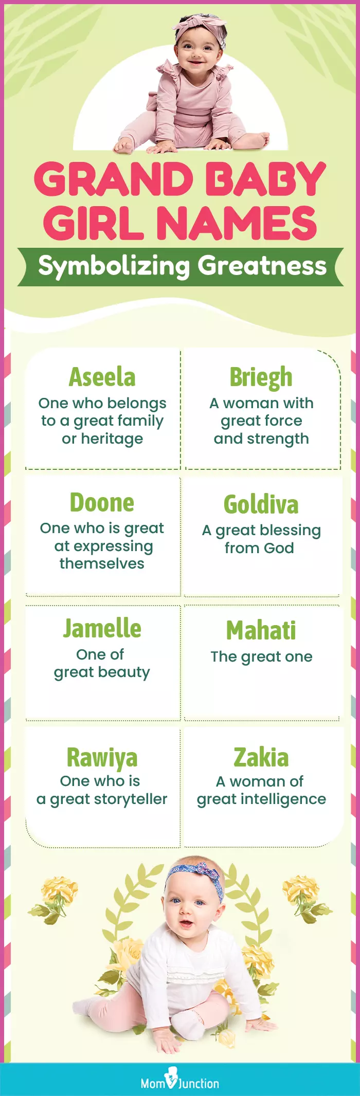 grand baby girl names symbolizing greatness (infographic)
