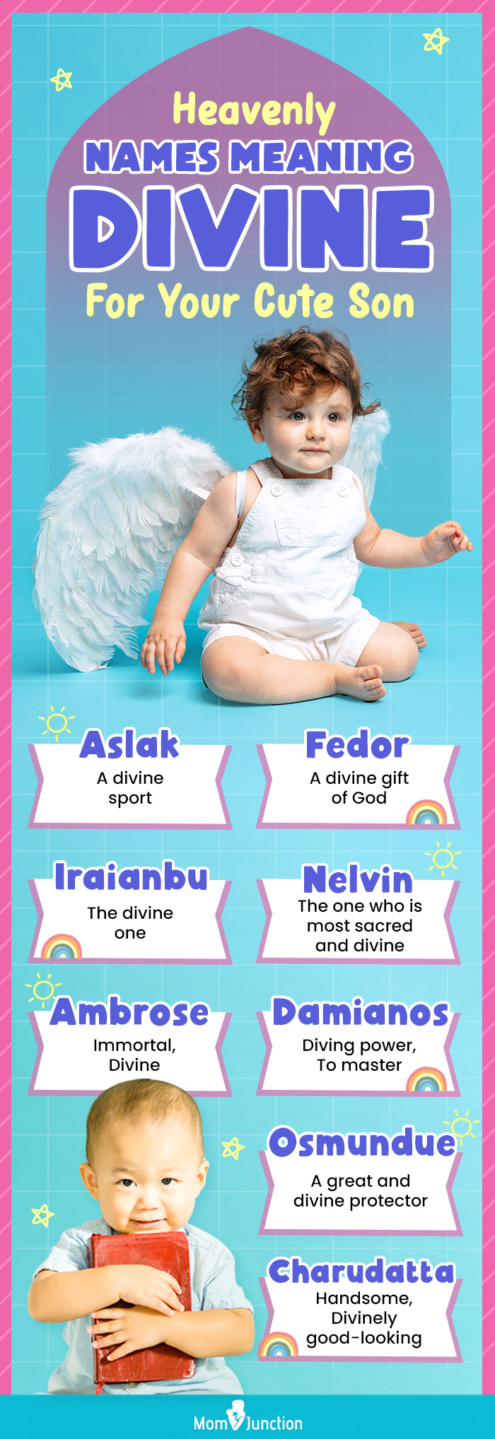 heavenly names meaning divine for your cute son (infographic)
