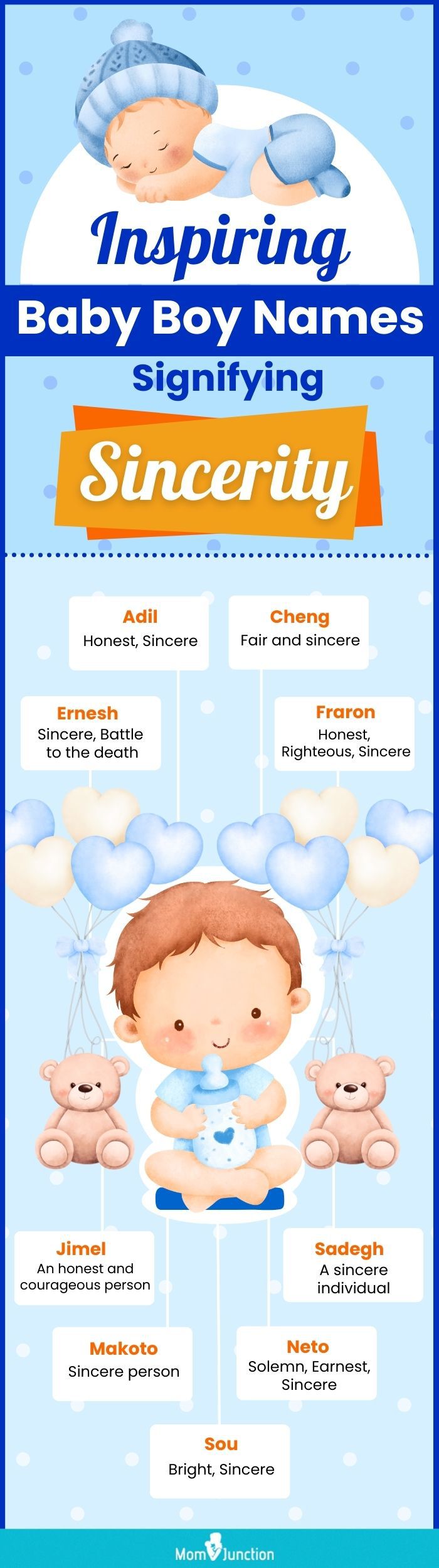 inspiring baby boy names signifying sincerity (infographic)