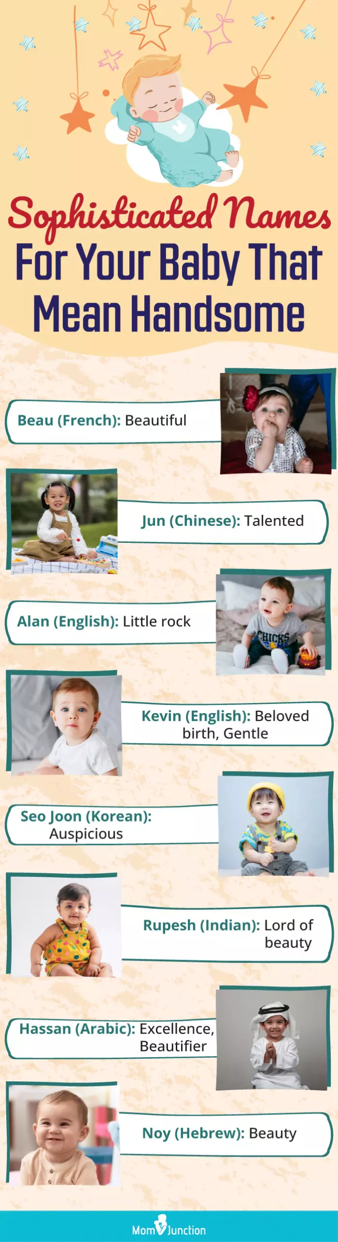 sophisticated names for your baby that mean handsome (infographic)