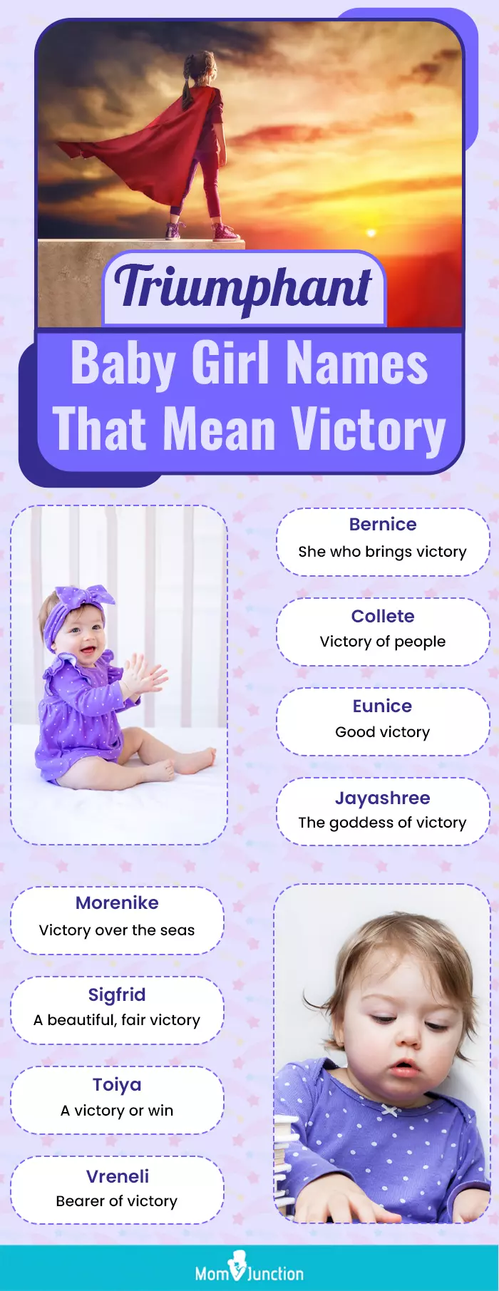 Wonderful Baby Girl Names Signifying Victory (infographic)