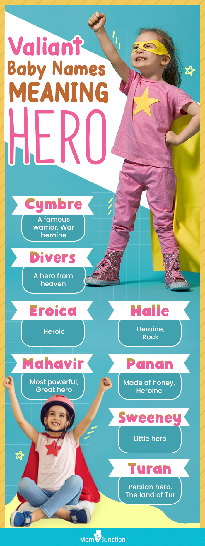 valiant baby names meaning hero (infographic)