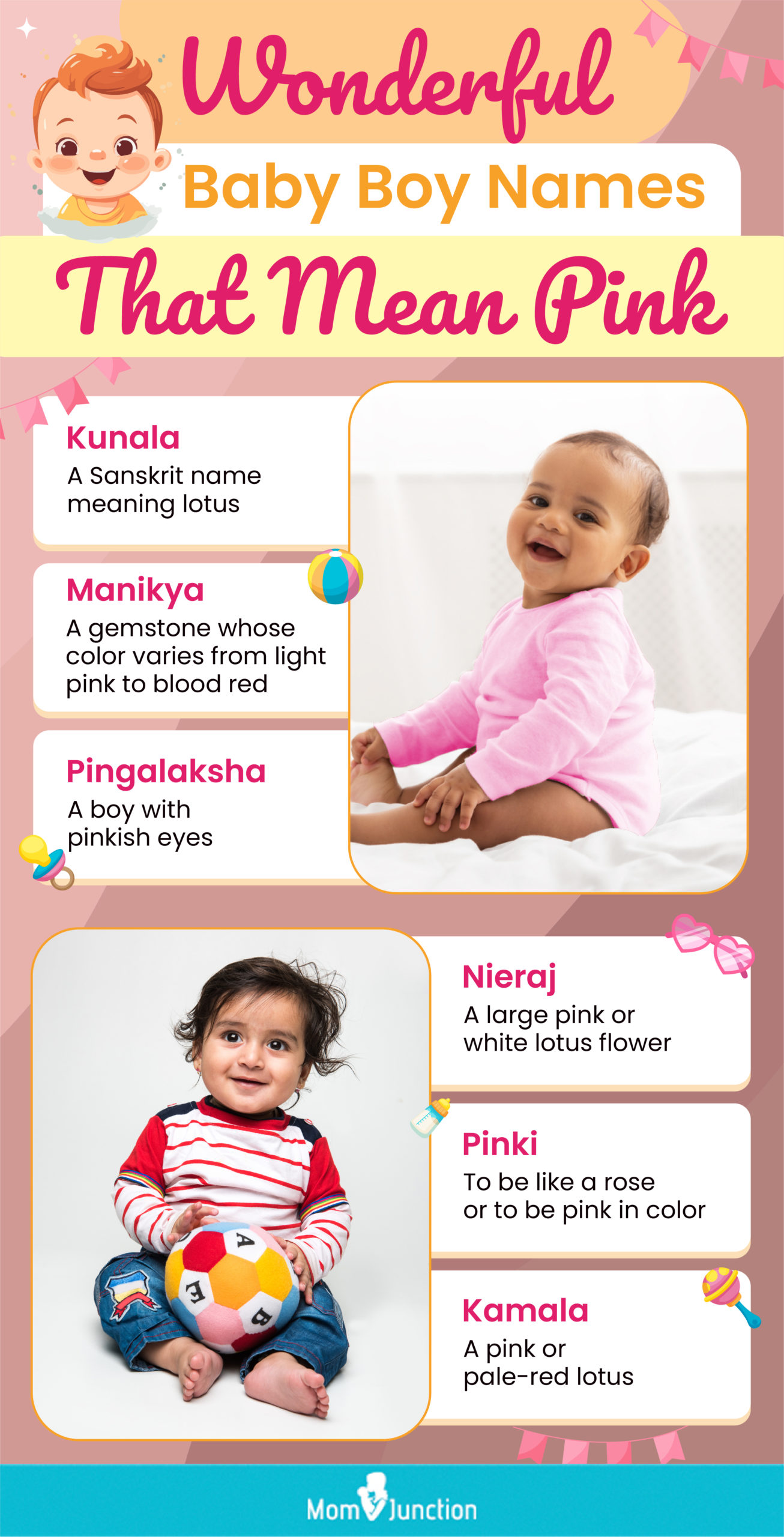 wonderful baby boy names that mean pink (infographic)