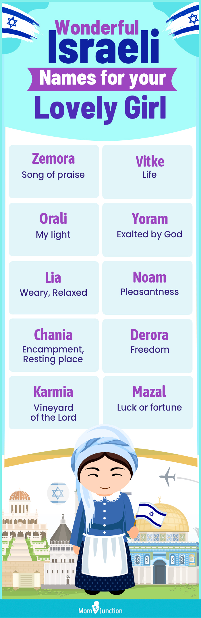 wonderful israeli names for your lovely girl (infographic)