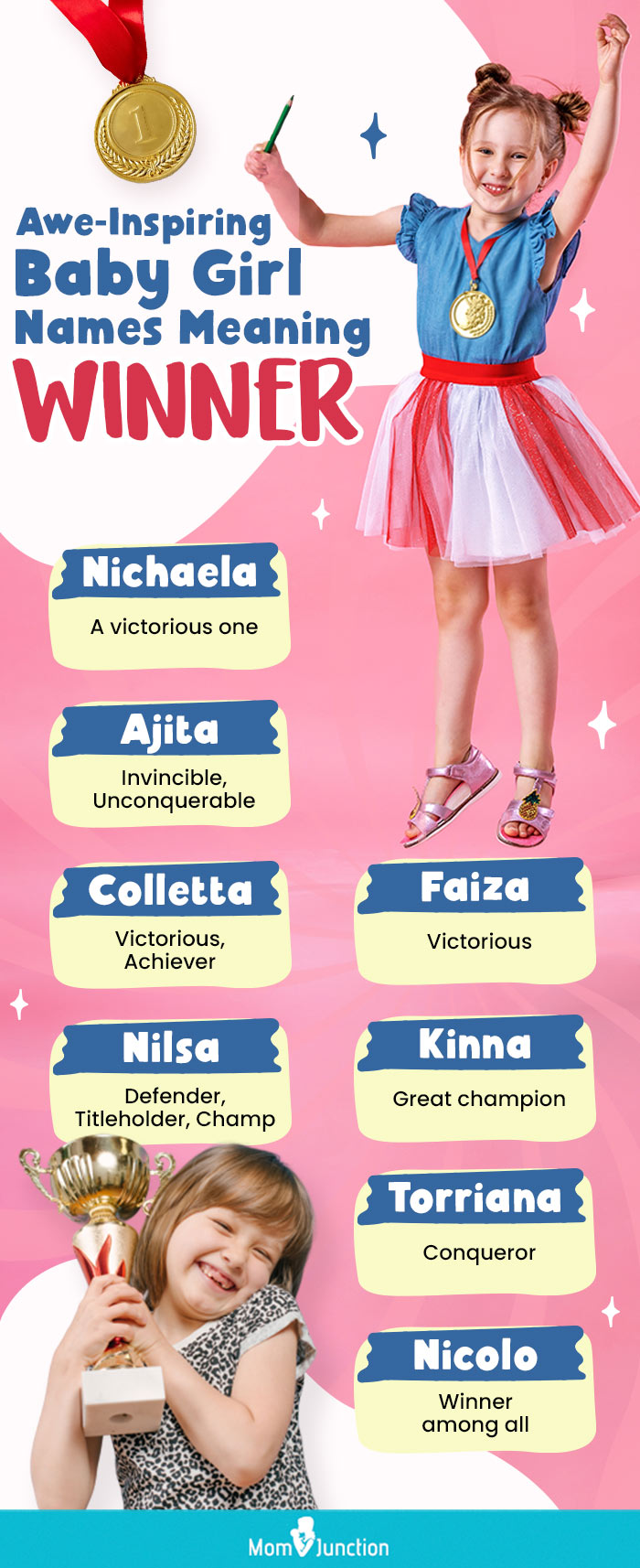 awe inspiring baby girl names meaning winner (infographic)