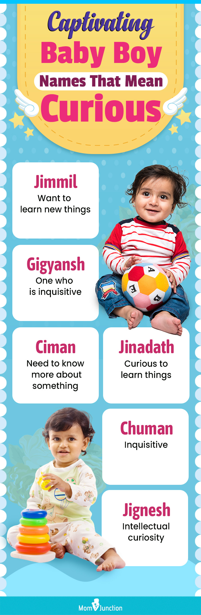 captivating baby boy names that mean curious (infographic)