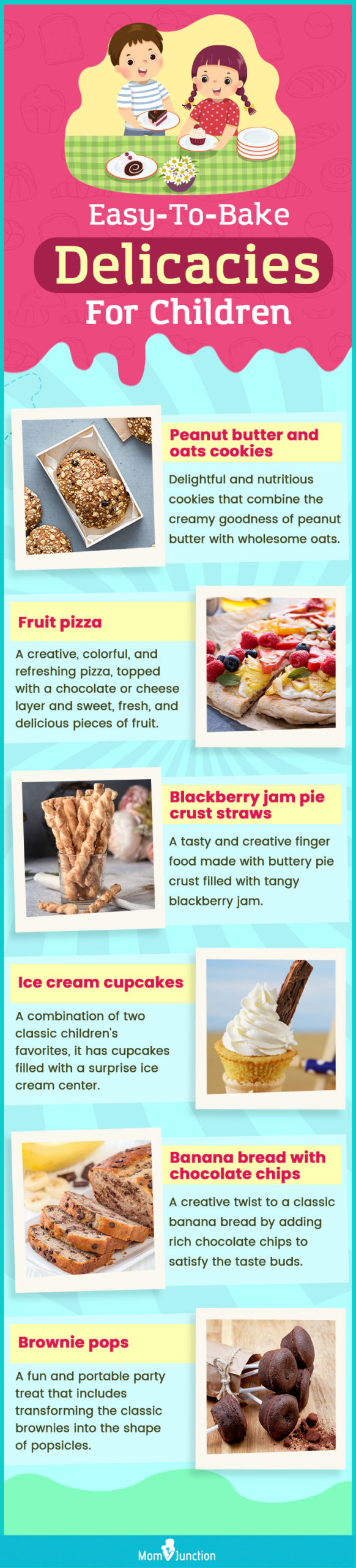 easy to bake delicacies for children(infographic)