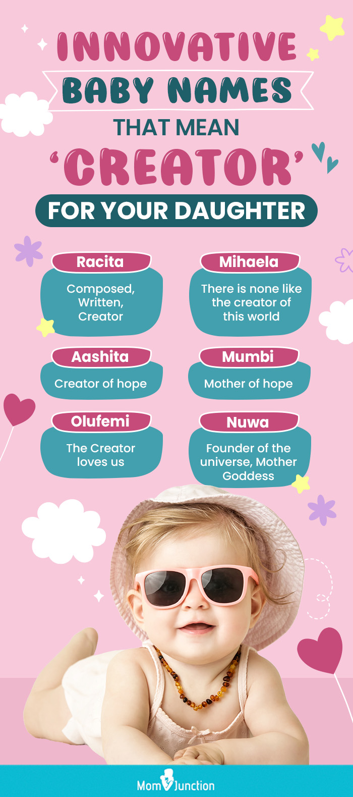 15 Baby Girl Names That Mean Creator | MomJunction