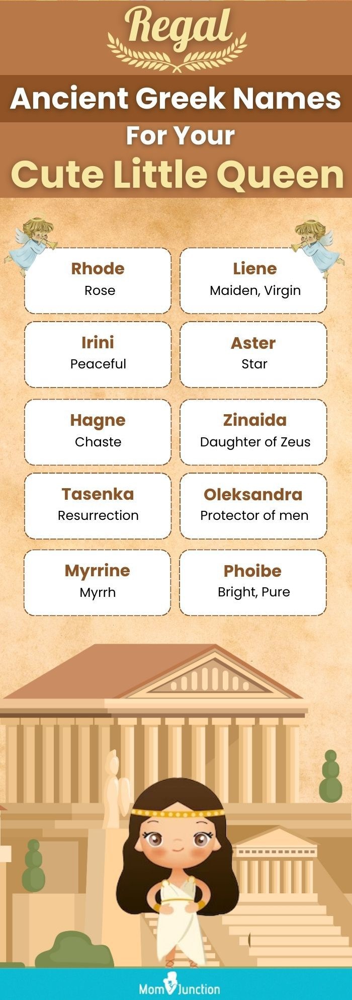 regal ancient greek names for your cute little queen (infographic)