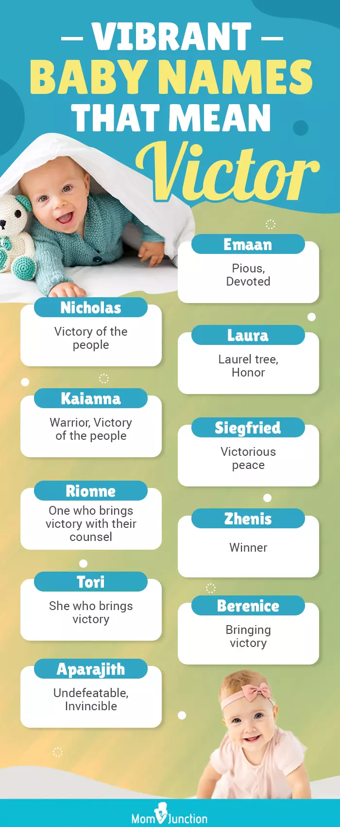 vibrant baby names that mean victor (infographic)