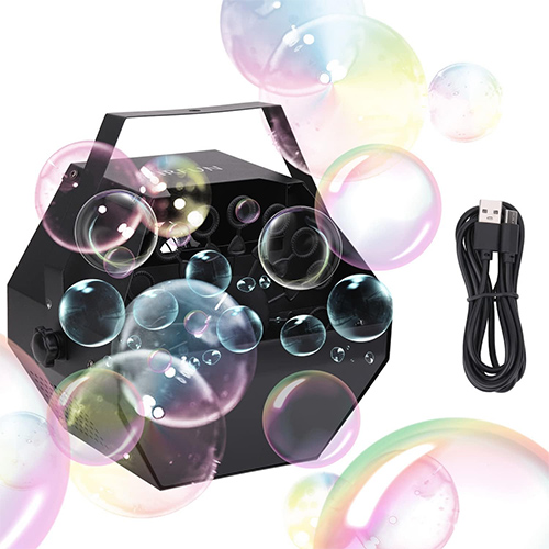 7 LED Light Transparent Bubble Gun Flashing Lights Blaster Even Flow Kid  Gift!