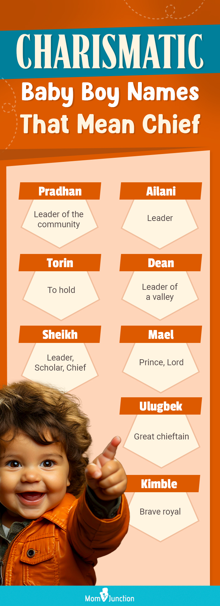 charismatic baby boy names that mean chief (infographic)