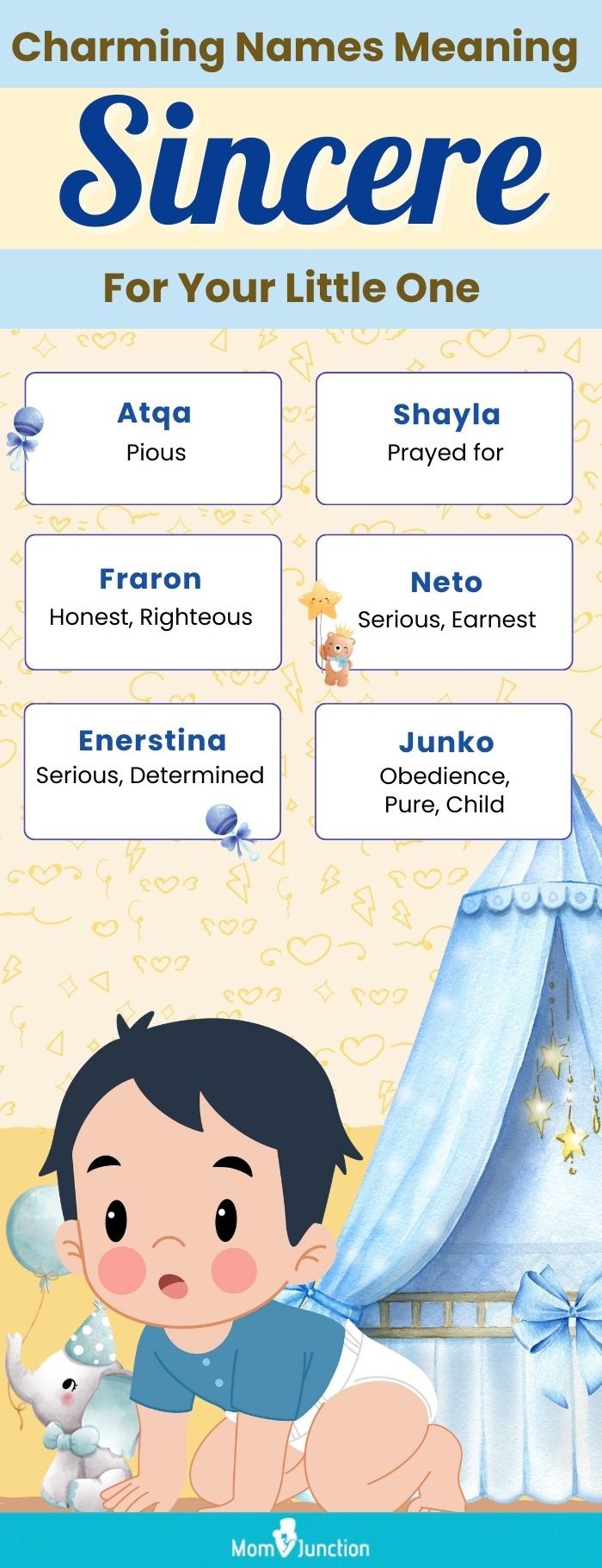 charming names meaning sincere for your little one (infographic)