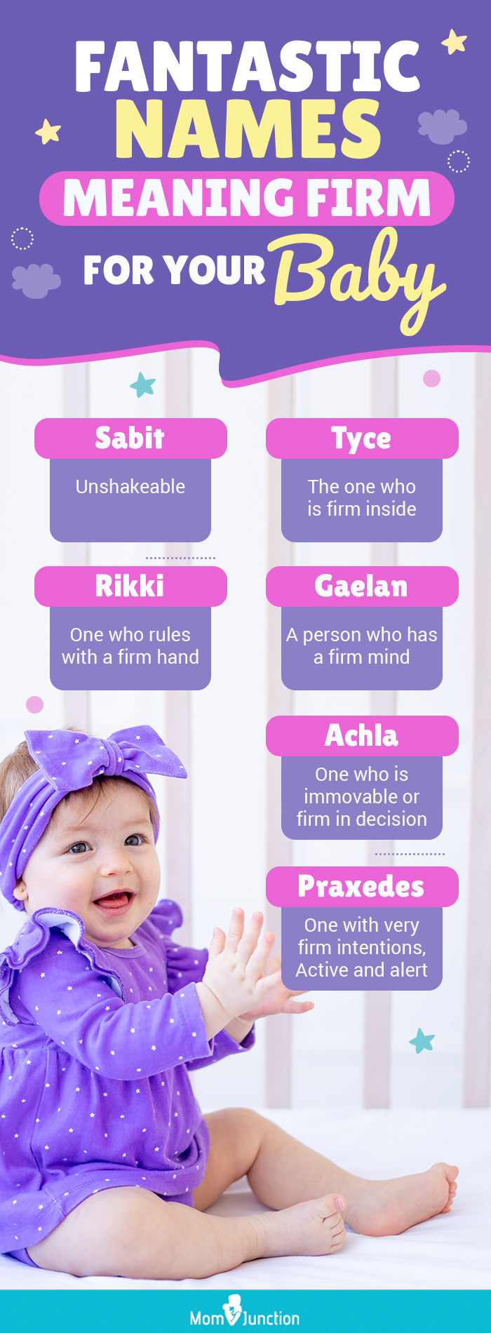 fantastic names meaning firm for your baby (infographic)