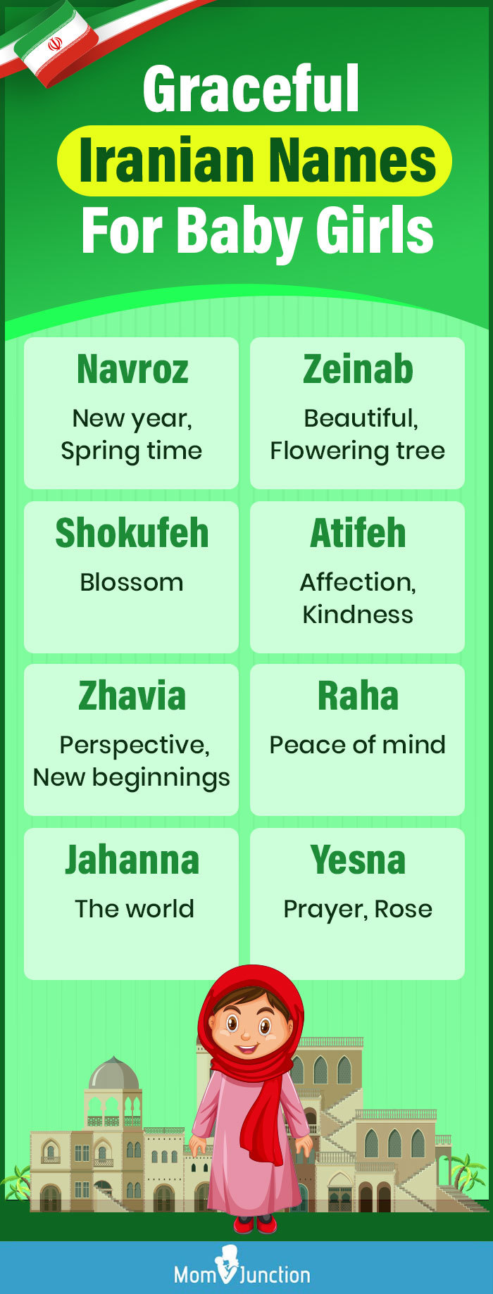 graceful iranian names for baby girls (infographic)