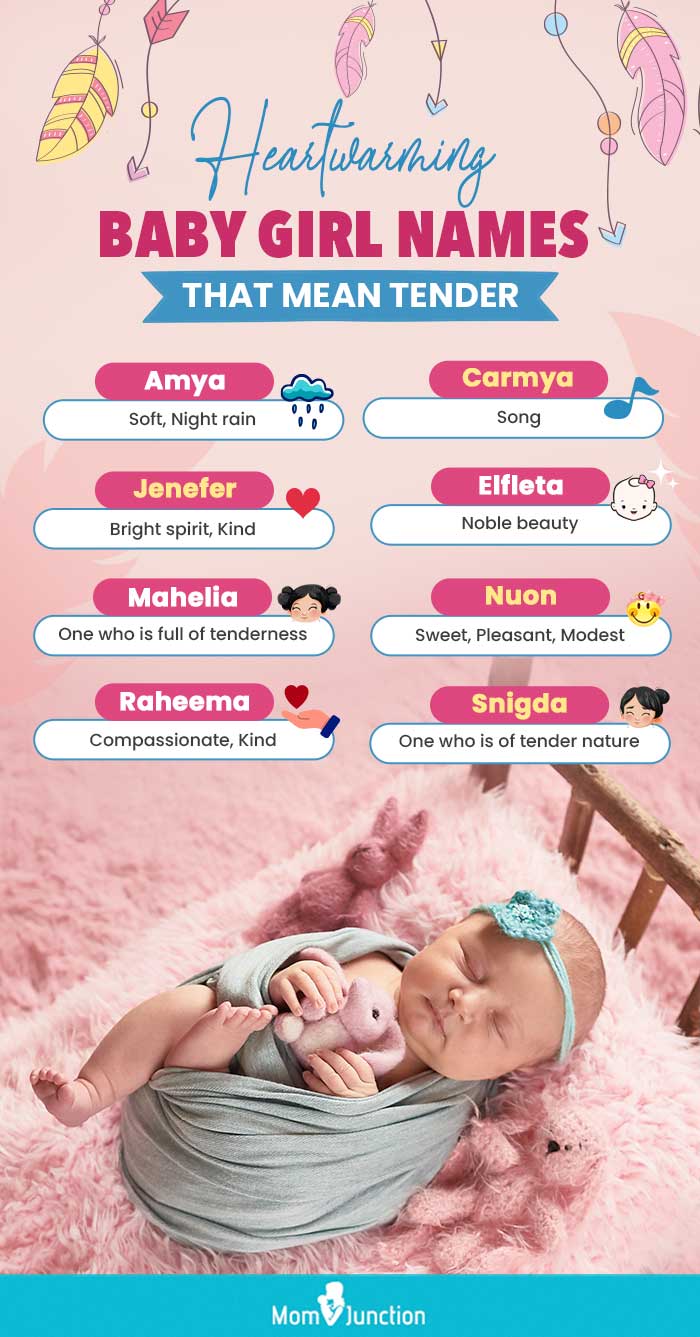heartwarming baby girl names that mean tender (infographic)