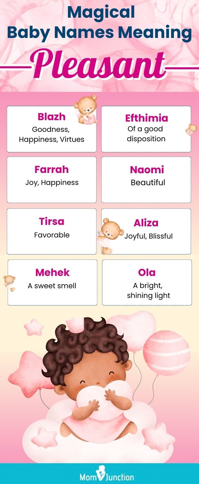 magical baby names meaning pleasant (infographic)