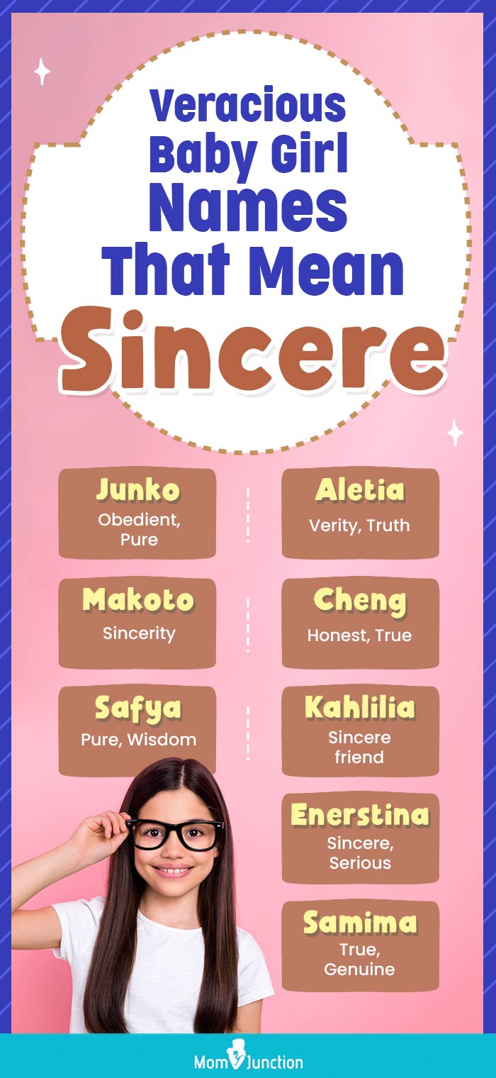 veracious baby girl names that mean sincere (infographic)