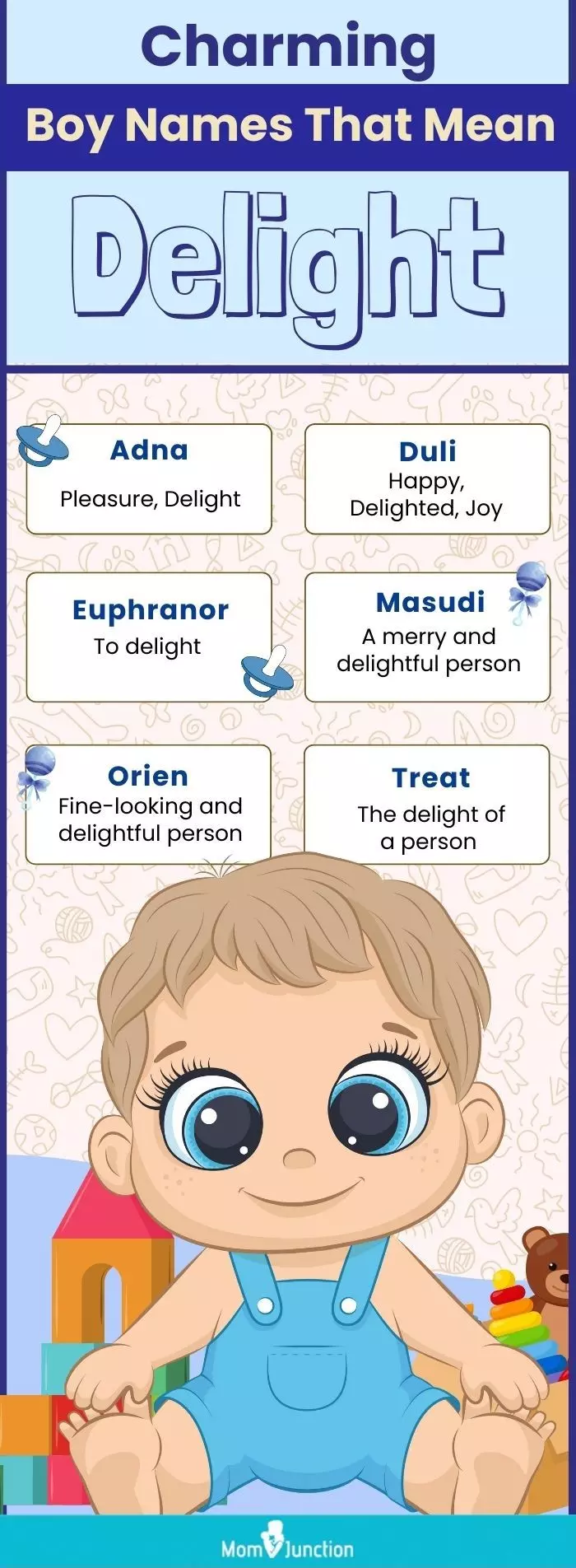 Charming Boy Names That Mean Delight (infographic)