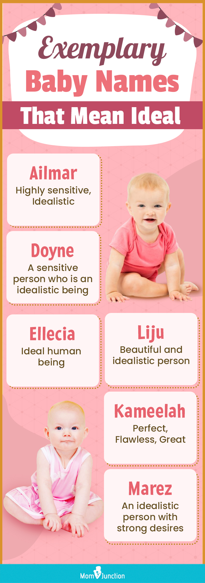 Exemplary Baby Names That Mean Ideal (infographic)