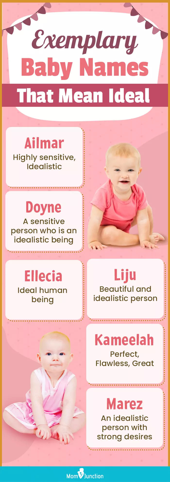 Exemplary Baby Names That Mean Ideal (infographic)