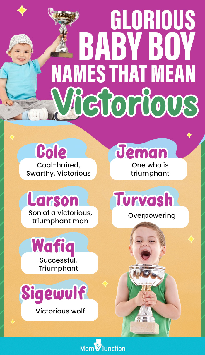 Glorious Baby Boy Names That Mean Victorious (infographic)