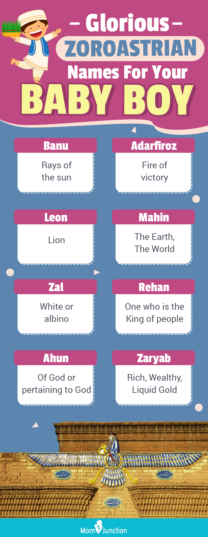 glorious zoroastrian names for your baby boy (infographic)