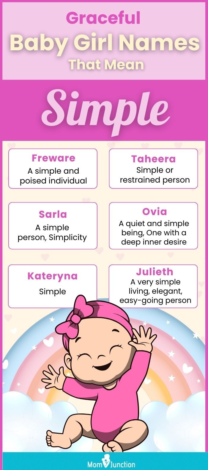 Graceful Baby Girl Names That Mean Simple (infographic) 