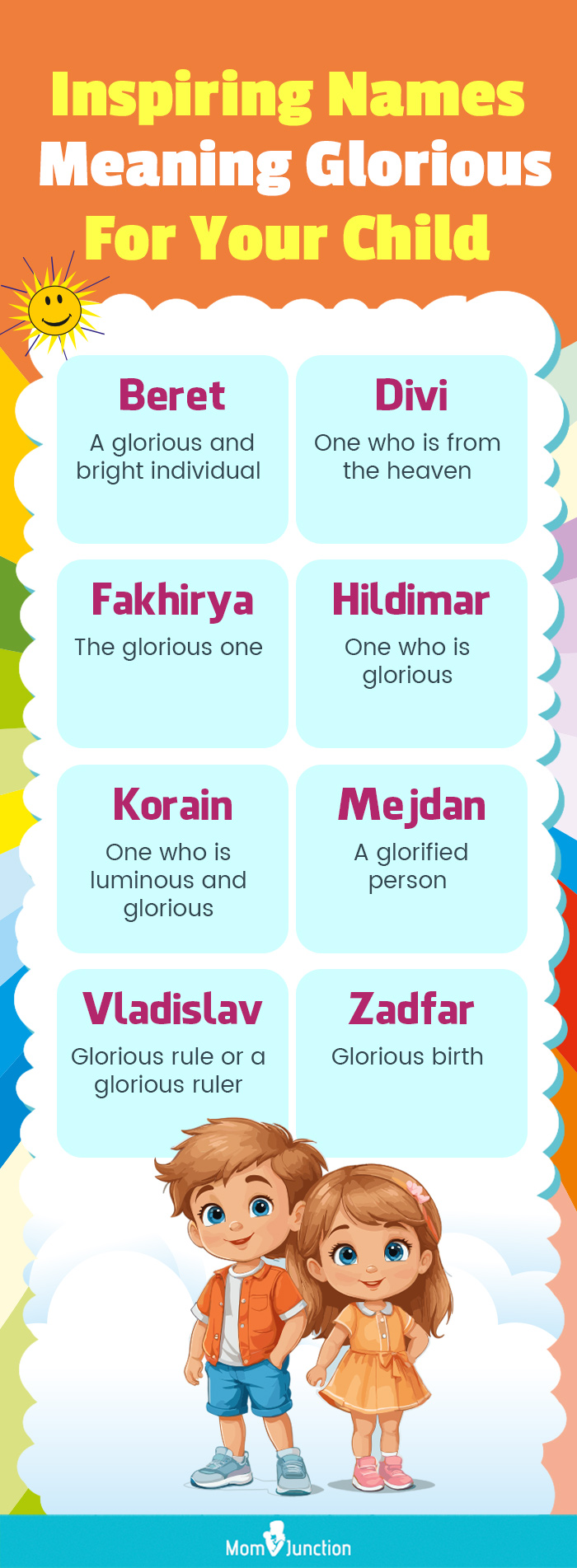 Inspiring Names Meaning Glorious For Your Child (infographic)