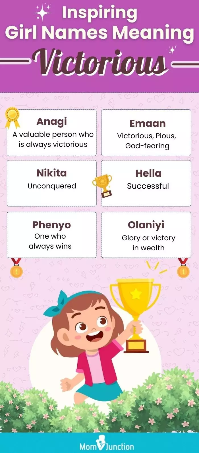 Inspiring Girl Names Meaning Victorious (infographic)