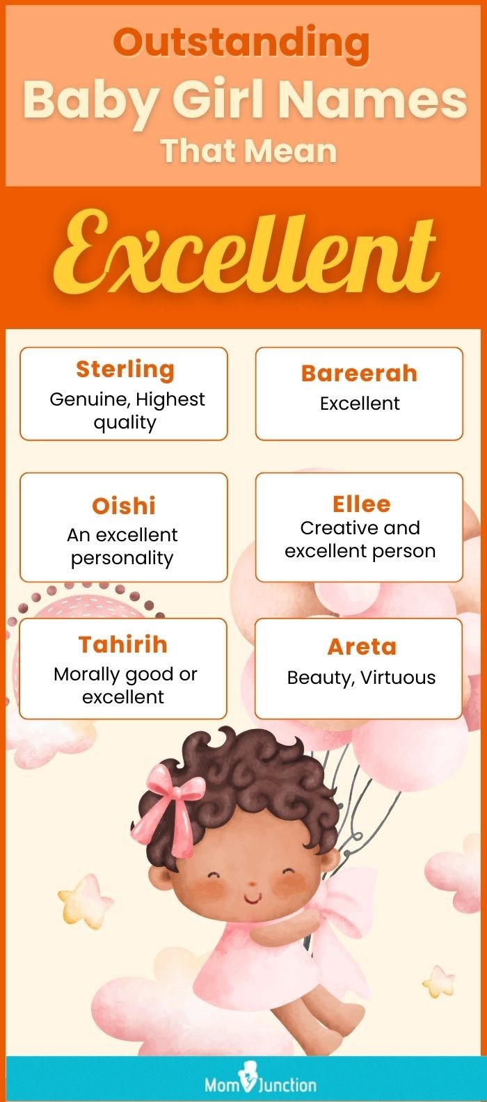 Outstanding Baby Girl Names That Mean Excellent (infographic) 