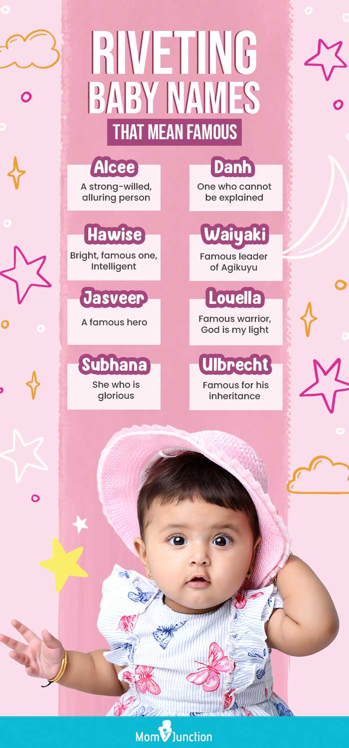 riveting baby names that mean famous (infographic)