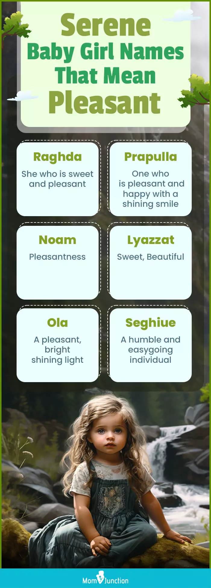Serene Baby Girl Names That Mean Pleasant (infographic)