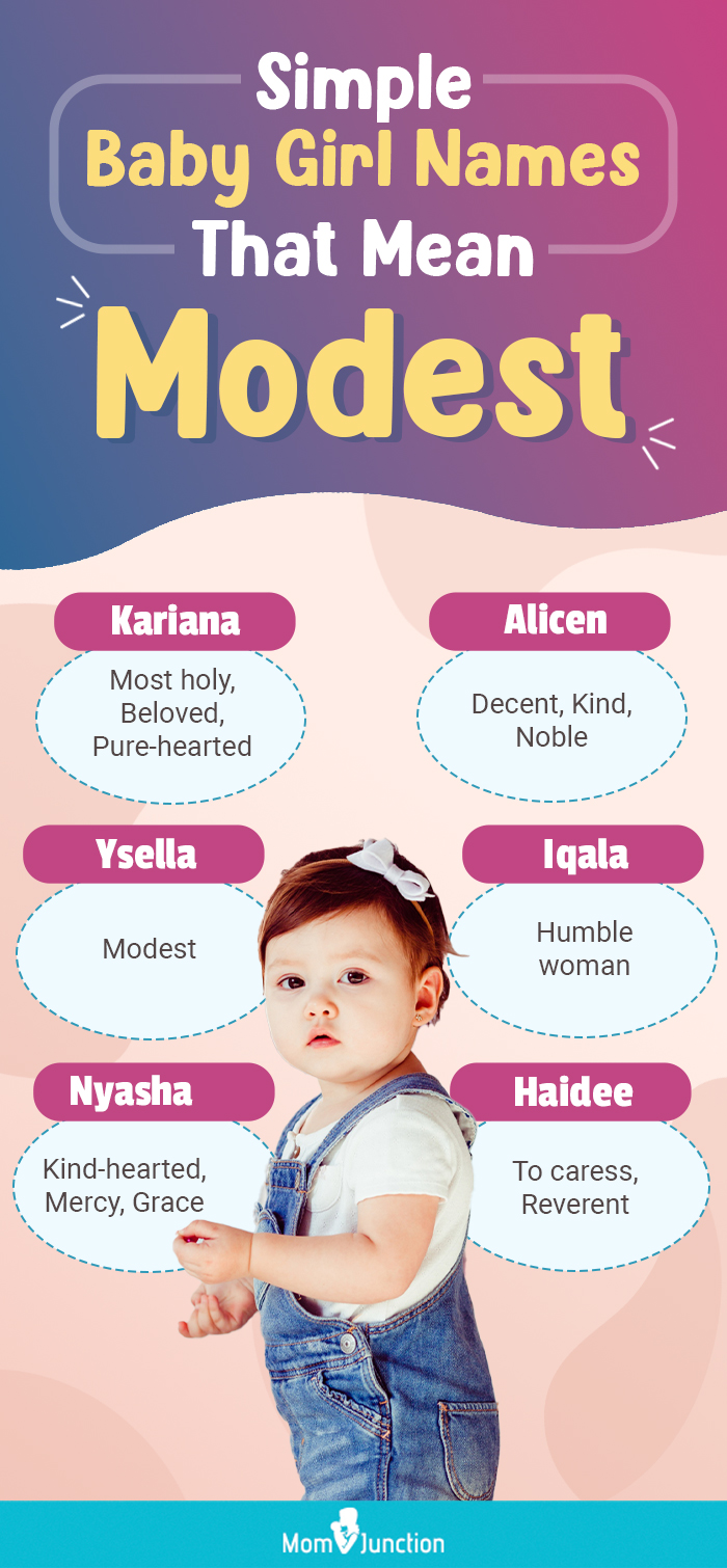 Simple Baby Girl Names That Mean Modest (infographic)