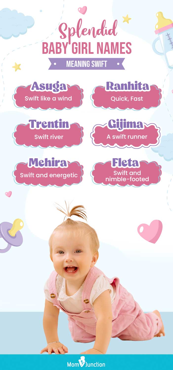 splendid baby girl names meaning swift (infographic)