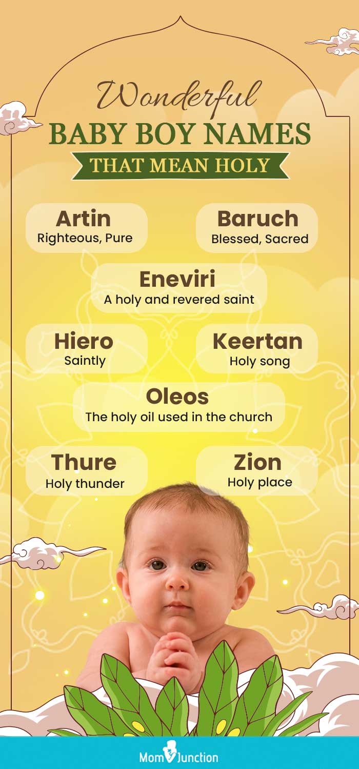 wonderful baby boy names that mean holy (infographic)