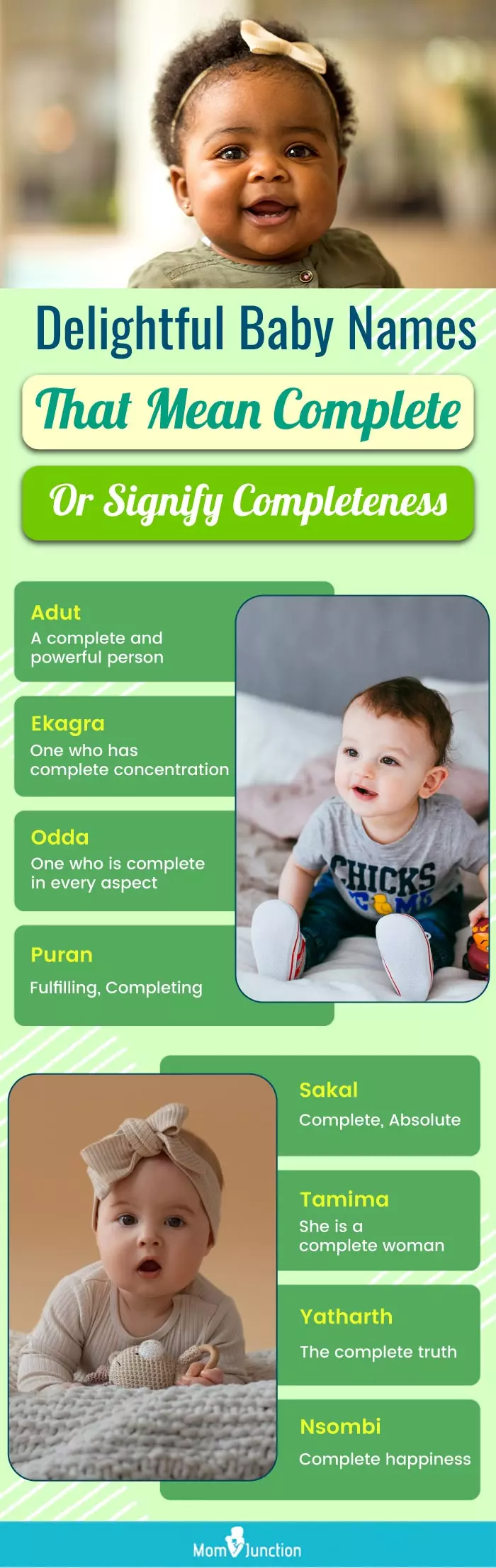 delightful baby names that mean complete or signify completeness(infographic)