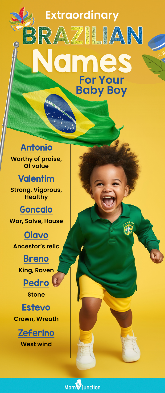 Extraordinary Brazilian Names For Your Baby Boy (infographic)