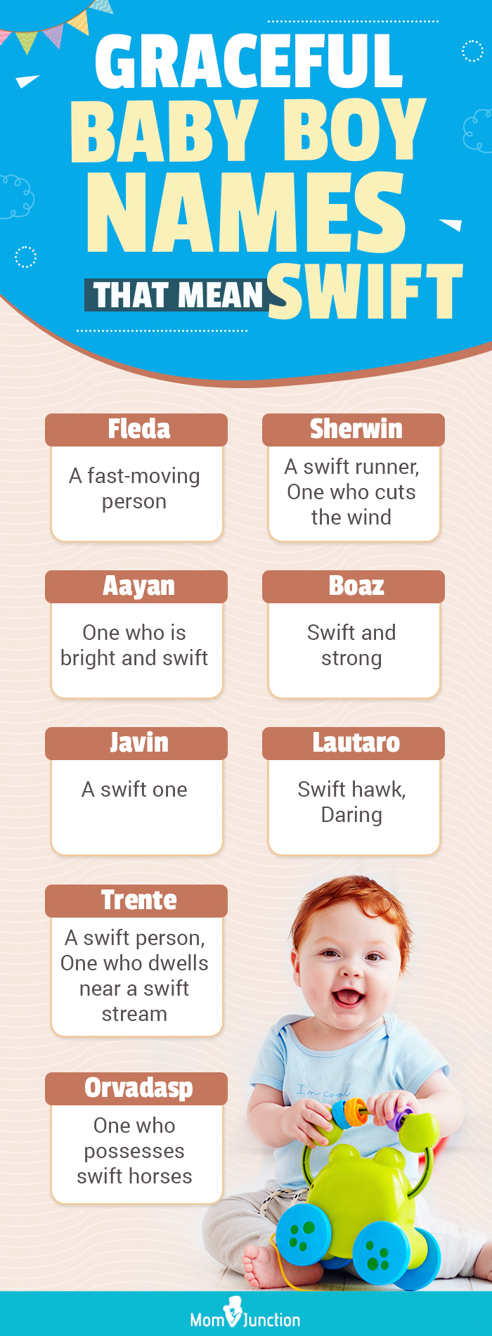 Graceful Baby Boy Names That Mean Swift (infographic)