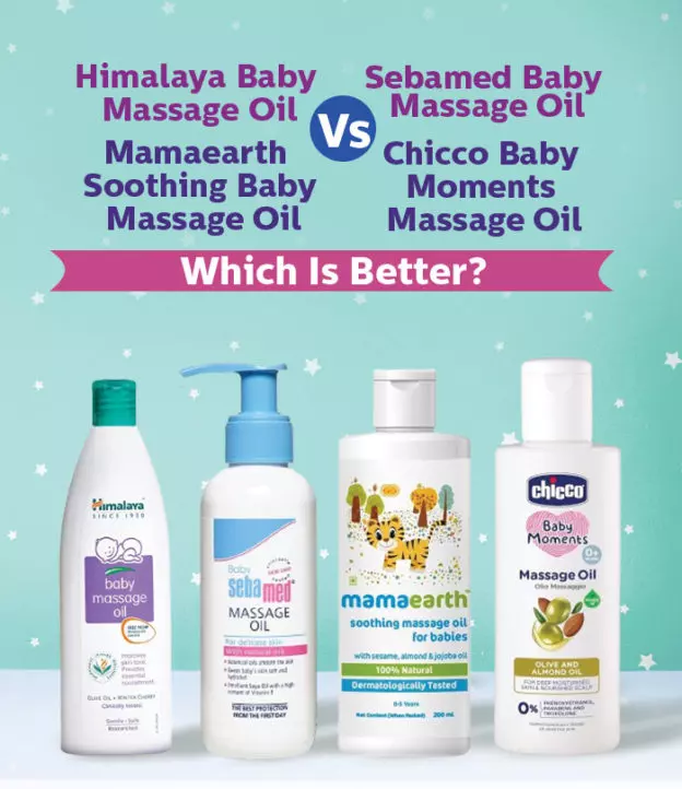 Himalaya Baby Massage Oil Vs. Sebamed Baby Massage Oil, Mamaearth Soothing Baby Massage Oil, & Chicco Baby Moments Massage Oil: Which Is Better