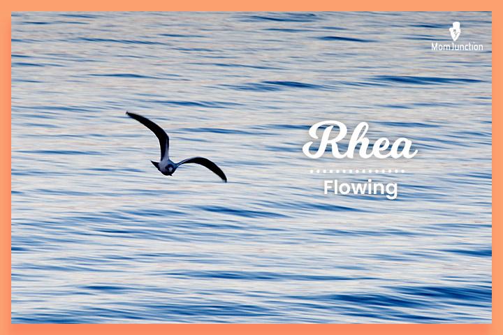 Rhea is the wife of Cronus in Roman mythology and means to flow.