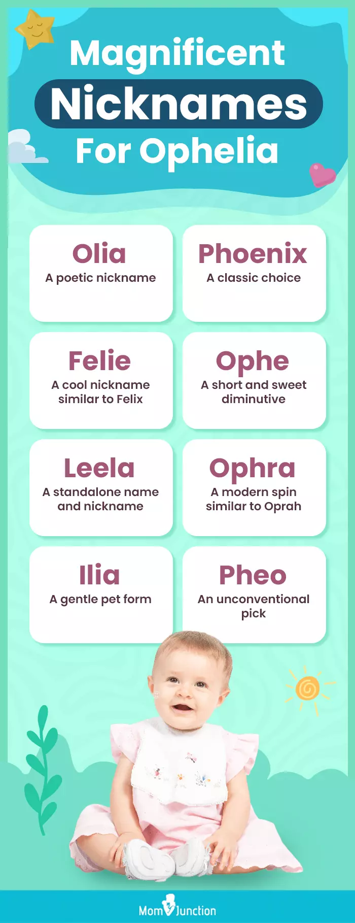 magnificent nicknames for ophelia (infographic)