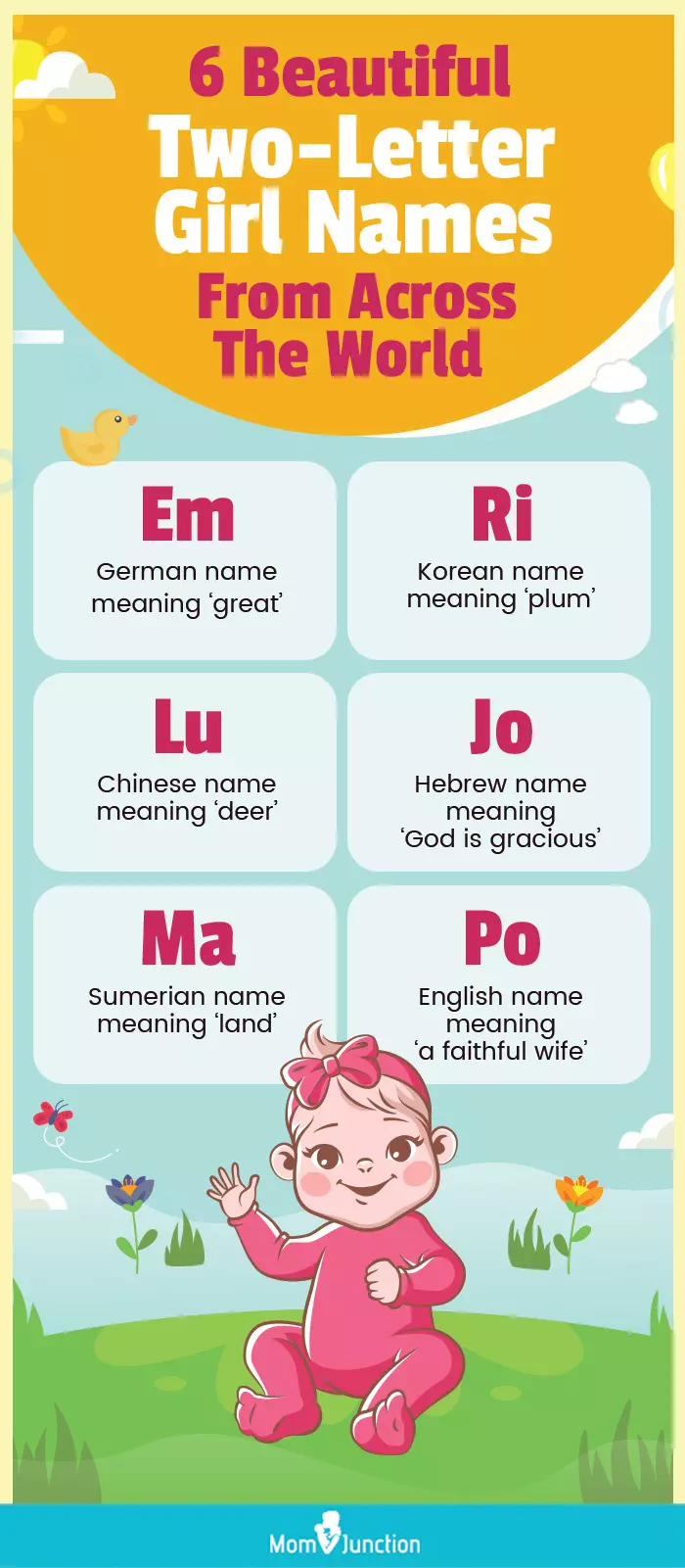 6 beautiful two letter girl names from across the world (infographic)