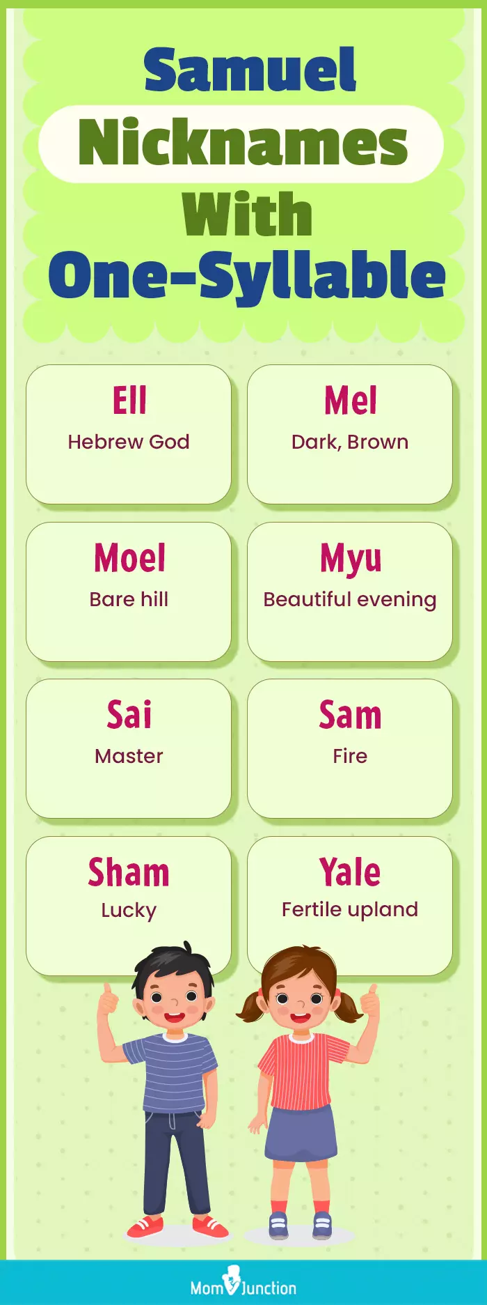 samuel nicknames with one syllable (infographic)