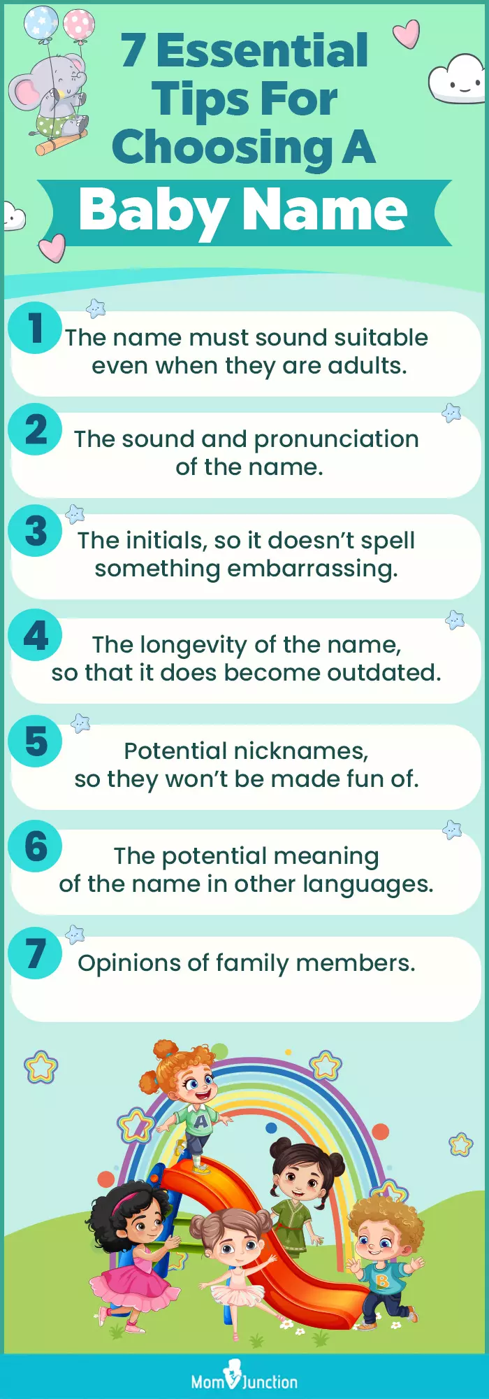 8 essential tips for choosing a baby name(infographic)