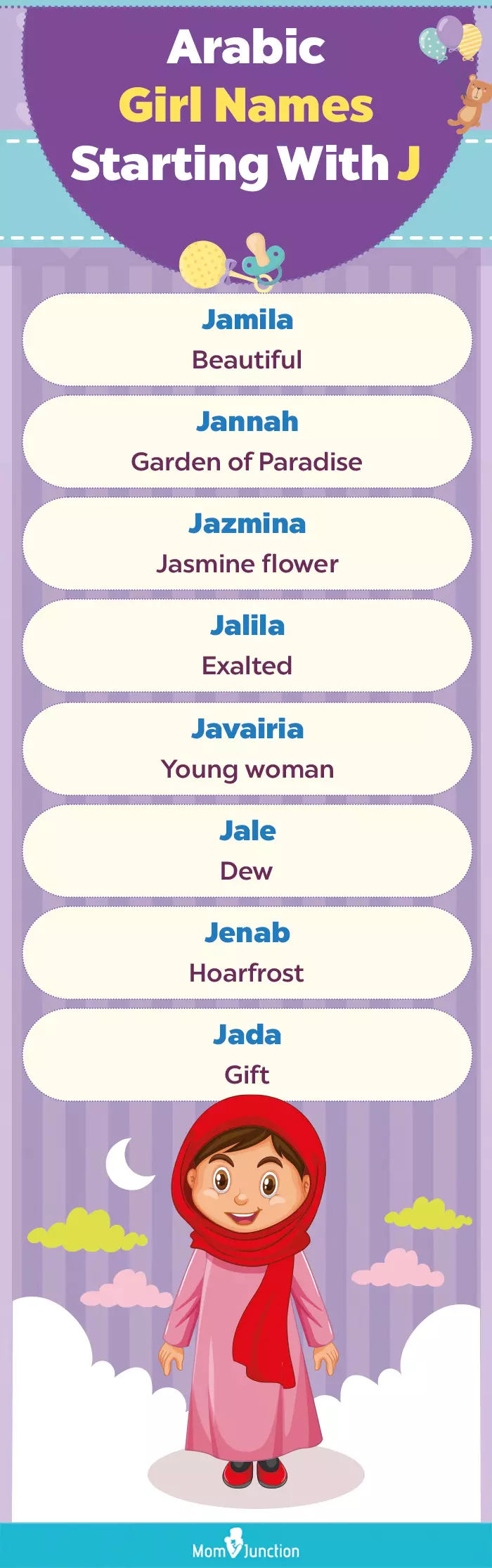 arabic girl names starting with j (infographic)