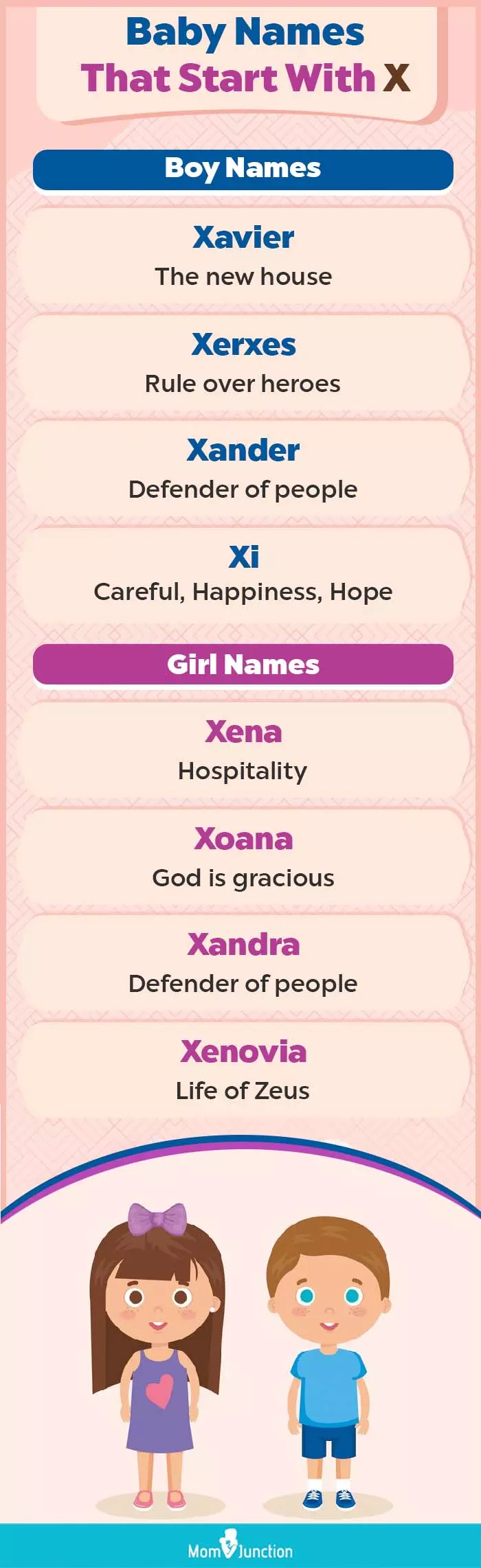 baby names that start with x (infographic)